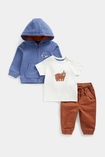 Mothercare / Комплект толстовка, футболка и брюки для мальчика