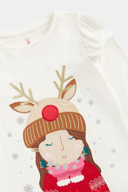 Mothercare / Джемпер трикотажный новогодний для девочки