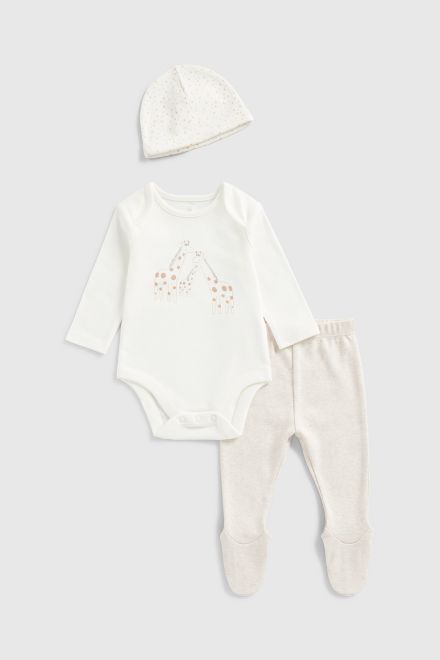 Mothercare / Комплект ползунки, боди и шапка для девочки