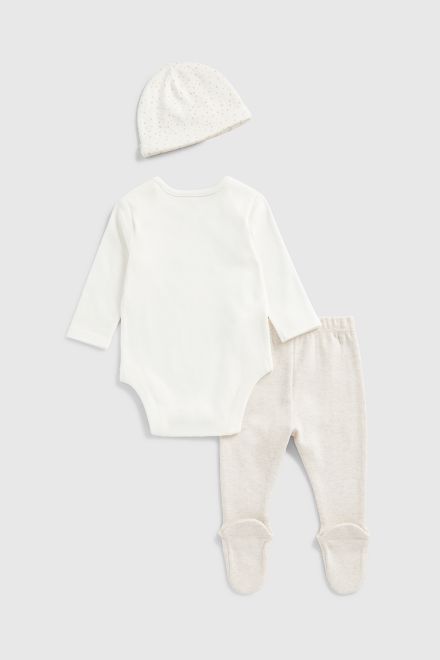 Mothercare / Комплект ползунки, боди и шапка для девочки