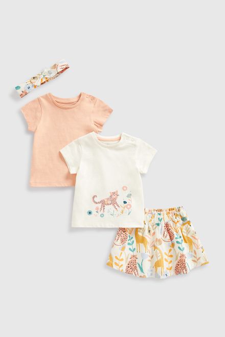 Mothercare / Комплект футболка, 2 шт., юбка, повязка для девочки