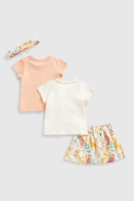 Mothercare / Комплект футболка, 2 шт., юбка, повязка для девочки