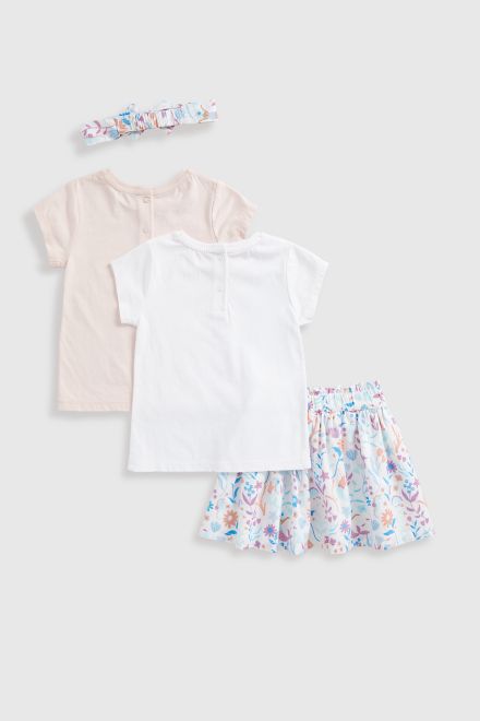 Mothercare / Комплект футболка, 2 шт., юбка, повязка для девочки