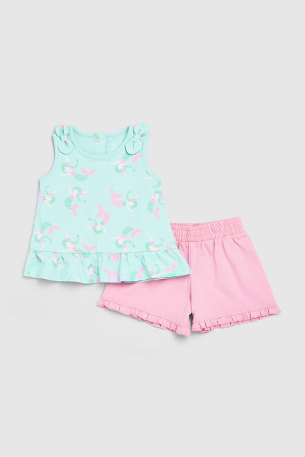 Mothercare / Комплект футболка и шорты трикотажные для девочки