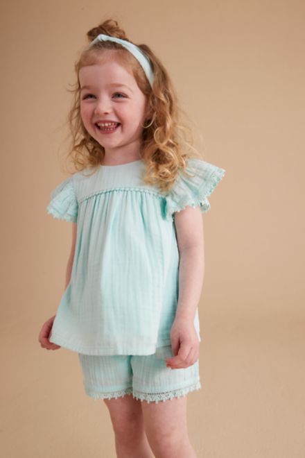 Mothercare / Комплект блузка, шорты и повязка на голову для девочки