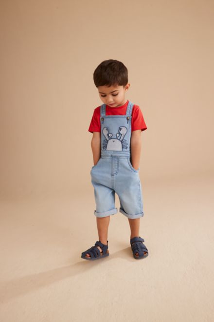 Mothercare / Комплект футболка и полукомбинезон джинсовый для мальчика