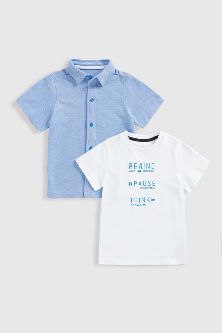 Mothercare / Комплект рубашка с коротким рукавом и футболка для мальчика