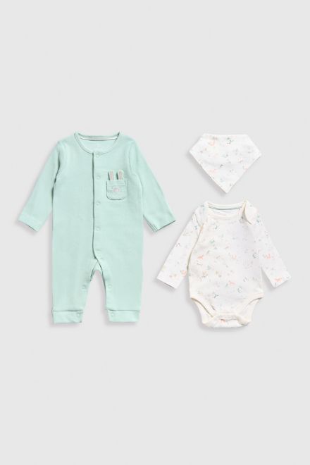 Mothercare / Комплект боди, слип без ножек и фартук нагрудный унисекс