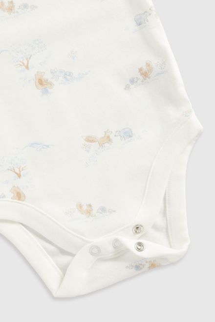 Mothercare / Комплект слип, боди 2 шт.,брюки, лонгслив, фартук нагрудный, варежки-царапки и шапка для мальчика