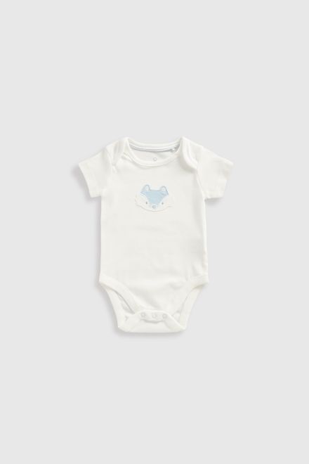 Mothercare / Комплект слип, боди 2 шт.,брюки, лонгслив, фартук нагрудный, варежки-царапки и шапка для мальчика