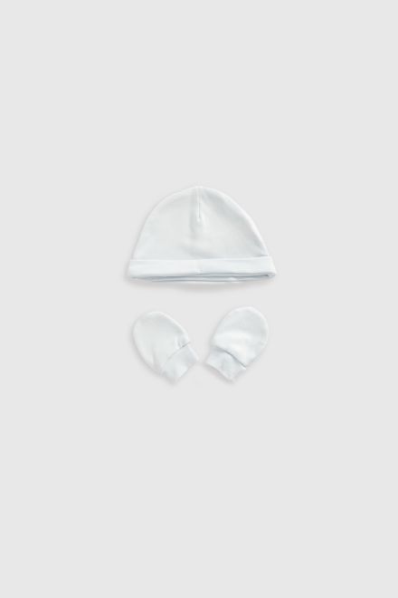 Mothercare / Комплект слип, боди 2 шт.,брюки, лонгслив, фартук нагрудный, варежки-царапки и шапка для мальчика