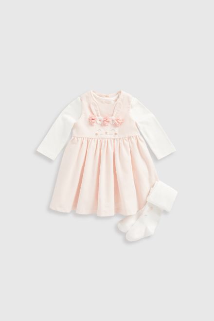 Mothercare / Комплект боди, сарафан  и колготки для девочки