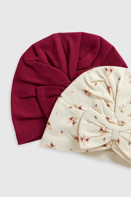 Mothercare / Шапка с бантиком, 2 шт. для девочки