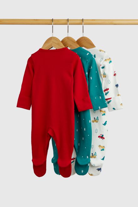 Mothercare / Слип новогодний, 3 шт. для мальчика