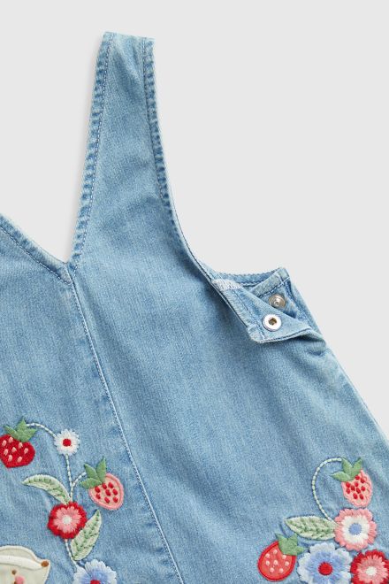 Mothercare / Комплект джемпер трикотажный, сарафан джинсовый и колготки для девочки