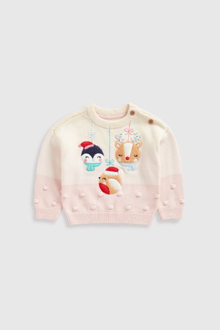 Mothercare / Джемпер вязаный новогодний для девочки