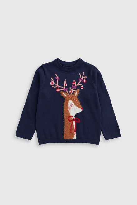 Mothercare / Джемпер вязаный новогодний для девочки