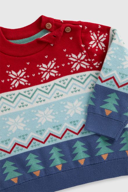 Mothercare / Джемпер вязаный новогодний для мальчика