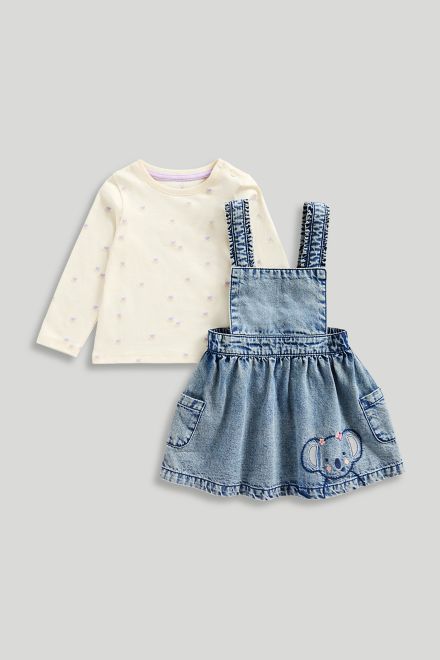 Mothercare / Комплект сарафан джинсовый и лонгслив для девочки