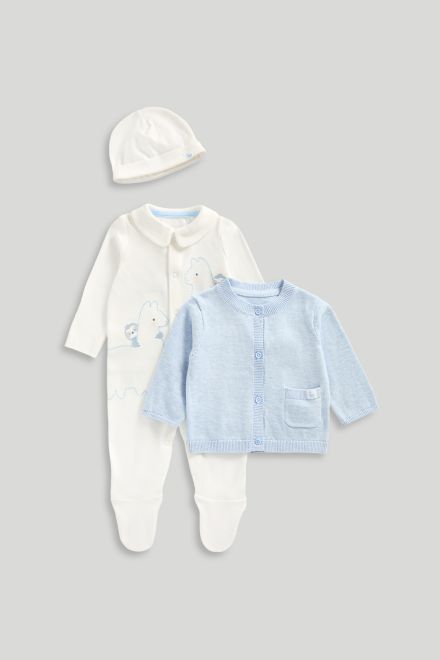 Mothercare / Комплект слип, кардиган и шапка для девочки