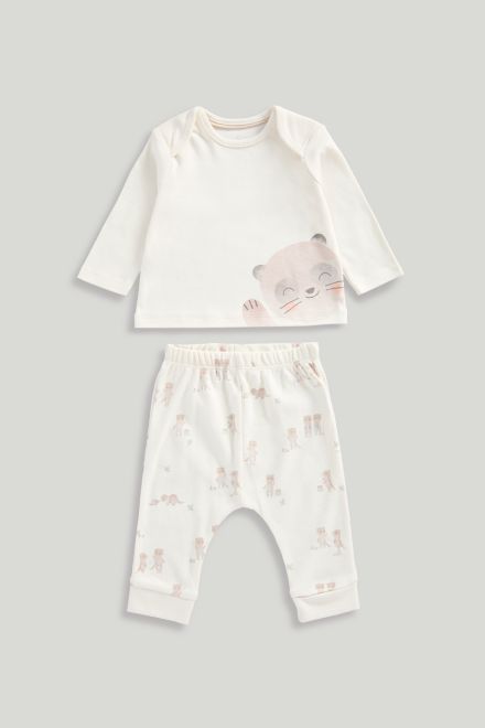 Mothercare / Комплект слип, боди 2 шт., брюки, лонгслив, фартук нагрудный, варежки-царапки и шапка унисекс