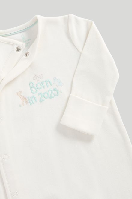 Mothercare / Комплект слип и шапка с ушками "Я родился в 2025" унисекс