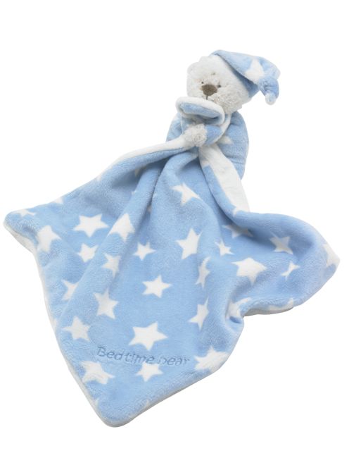Mothercare / Игрушка мягкая "Медвежонок с покрывальцем" (цвет синий) для мальчика