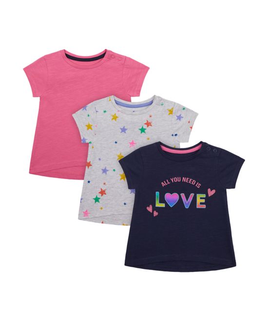 Mothercare / Футболка, 3 шт. для девочки