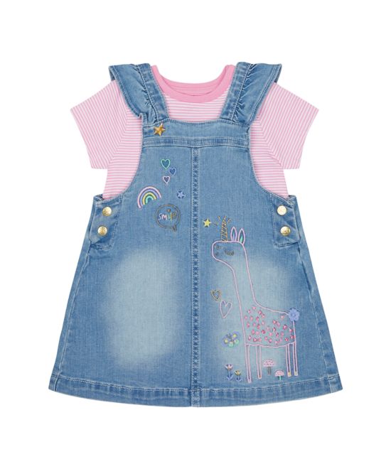 Mothercare / Комплект сарафан джинсовый и футболка для девочки