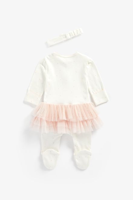 Mothercare / Комплект комбинезон нарядный и повязка на голову для девочки