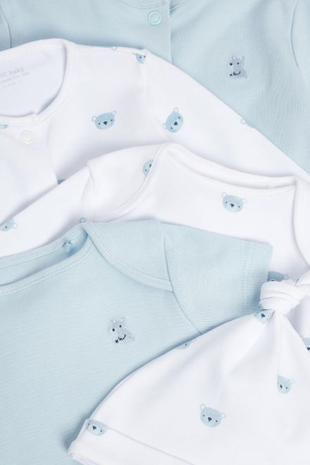 Next / Комплект слип 2 шт, полукомбинезон боди и шапка для мальчика - фото 9