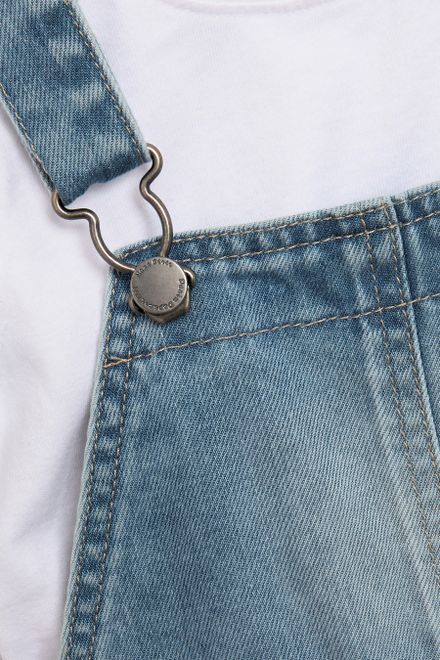 Next / Комплект футболка и полукомбинезон джинсовый для девочки - фото 8