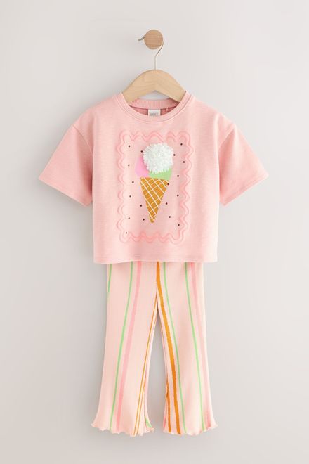 Next / Комплект футболка и легинсы расклешенные для девочки - фото 5