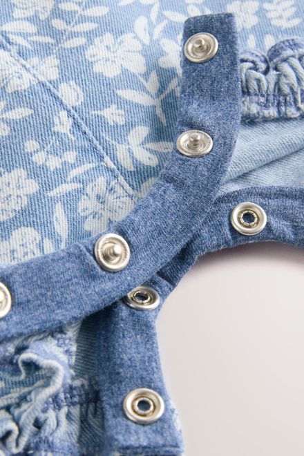 Next / Комплект боди и полукомбинезон джинсовый для девочки - фото 12