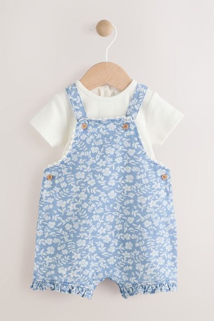 Next / Комплект боди и полукомбинезон джинсовый для девочки