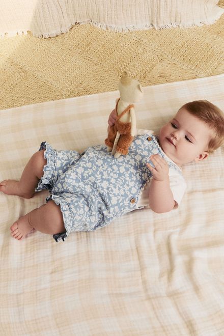 Next / Комплект боди и полукомбинезон джинсовый для девочки - фото 4