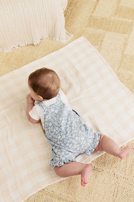 Next / Комплект боди и полукомбинезон джинсовый для девочки - фото 5