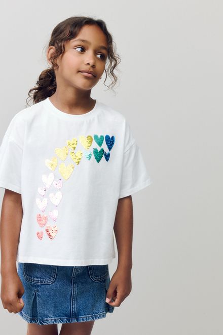 Next / Футболка с пайетками для девочки - фото 2