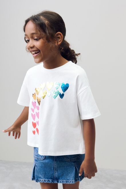 Next / Футболка с пайетками для девочки - фото 3