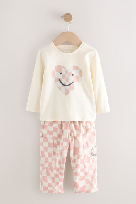 Next / Комплект лонгслив и брюки с принтом для девочки