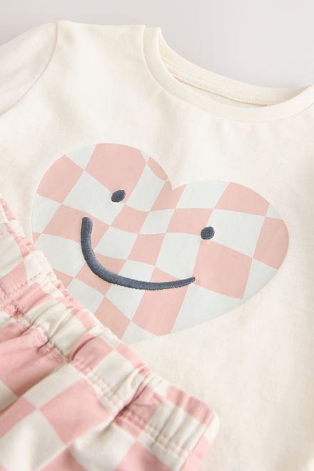 Next / Комплект лонгслив и брюки с принтом для девочки - фото 8