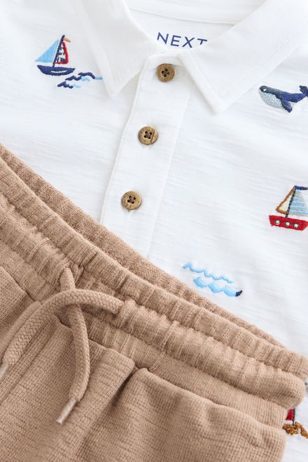 Next / Комплект поло с коротким рукавом и шорты для мальчика - фото 9