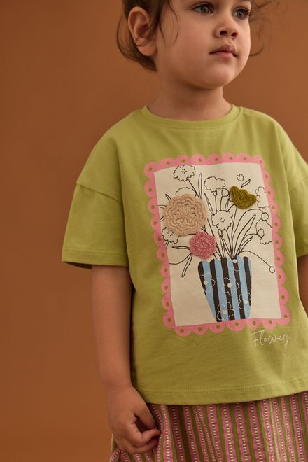 Next / Комплект футболка c аппликацией и юбка для девочки - фото 2