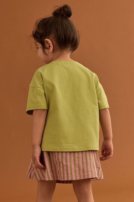 Next / Комплект футболка c аппликацией и юбка для девочки - фото 3