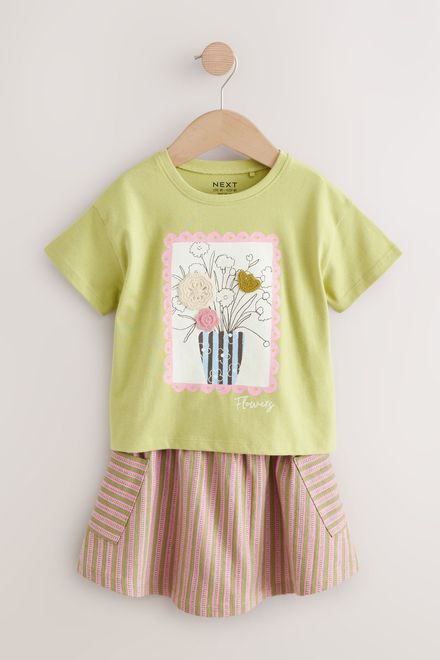 Next / Комплект футболка c аппликацией и юбка для девочки - фото 4