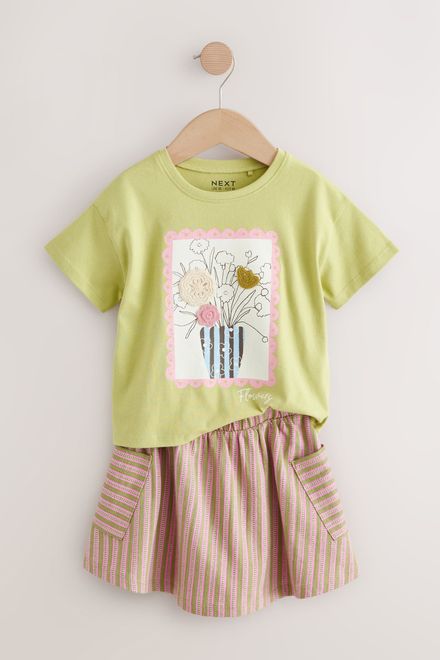 Next / Комплект футболка c аппликацией и юбка для девочки - фото 5