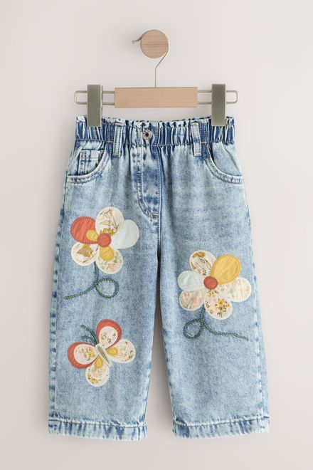 Next / Джинсы с аппликацией для девочки - фото 2