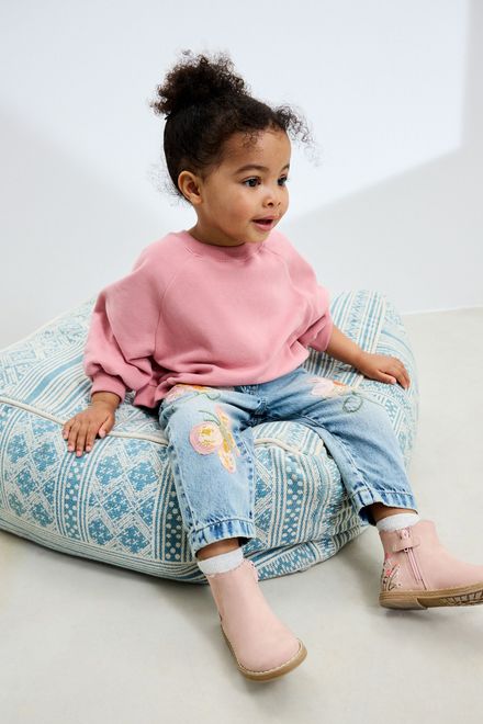 Next / Джинсы с аппликацией для девочки - фото 4