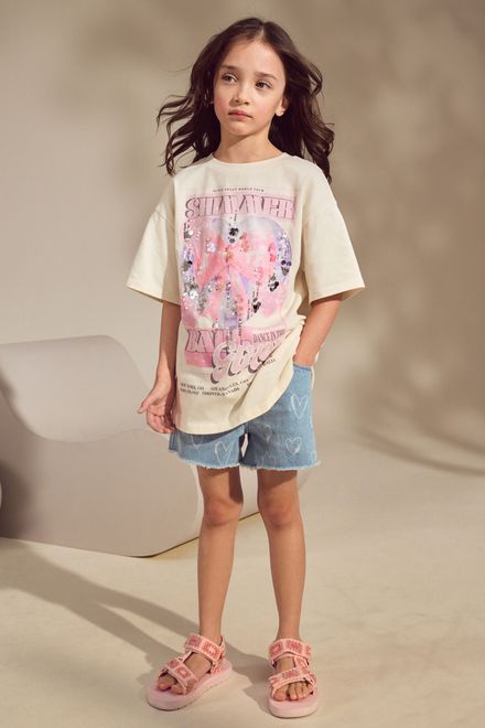 Next / Футболка с пайетками для девочки - фото 2