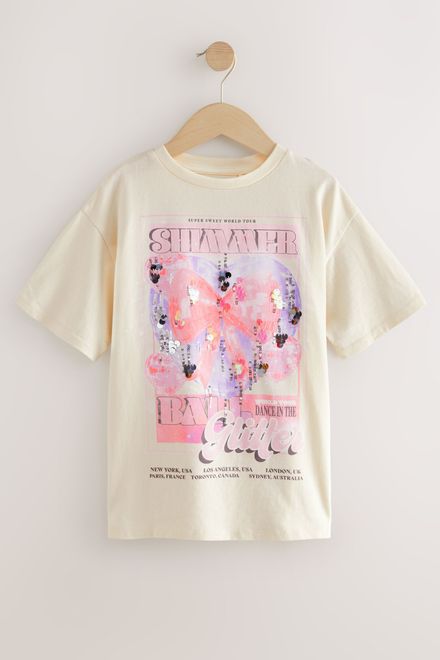 Next / Футболка с пайетками для девочки - фото 5